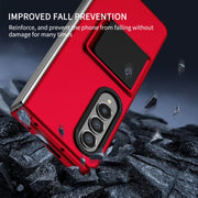 For Samsung Galaxy Z Fold4 5G Three-dimensional Folding Holder PC Phone Case(Red)