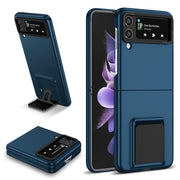 For Samsung Galaxy Z Flip3 5G Three-dimensional Folding Holder PC Phone Case(Blue)