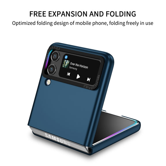 For Samsung Galaxy Z Flip3 5G Three-dimensional Folding Holder PC Phone Case(Blue)