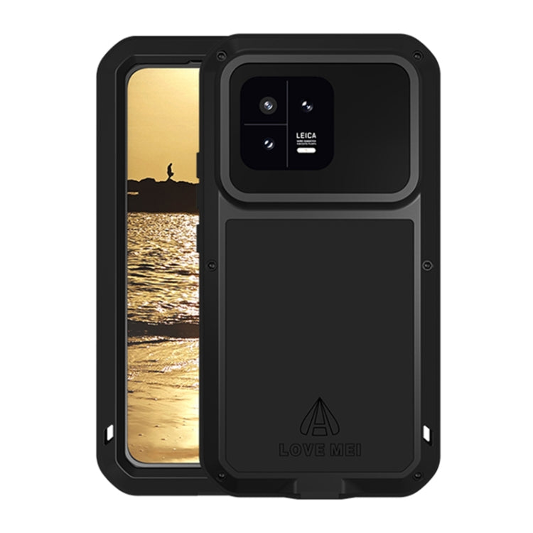 For Xiaomi 13 LOVE MEI Metal Shockproof Life Water-resistant Dustproof Phone Case(Black)