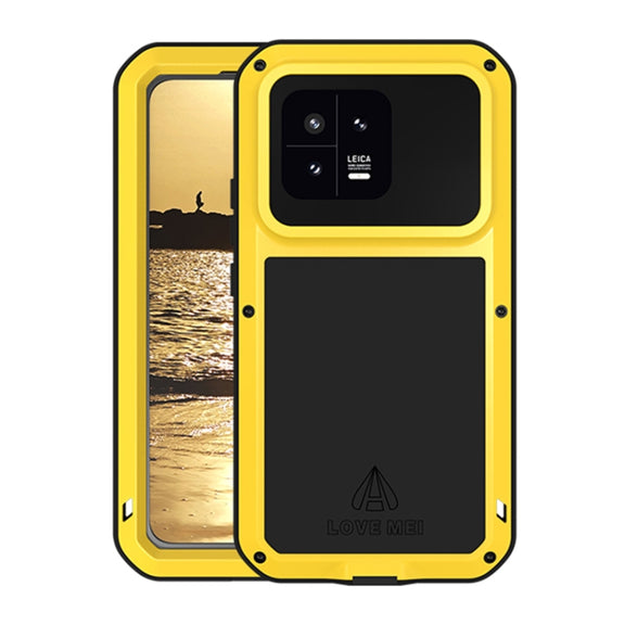 For Xiaomi 13 LOVE MEI Metal Shockproof Life Water-resistant Dustproof Phone Case(Yellow)
