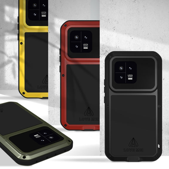 For Xiaomi 13 LOVE MEI Metal Shockproof Life Water-resistant Dustproof Phone Case(Black)