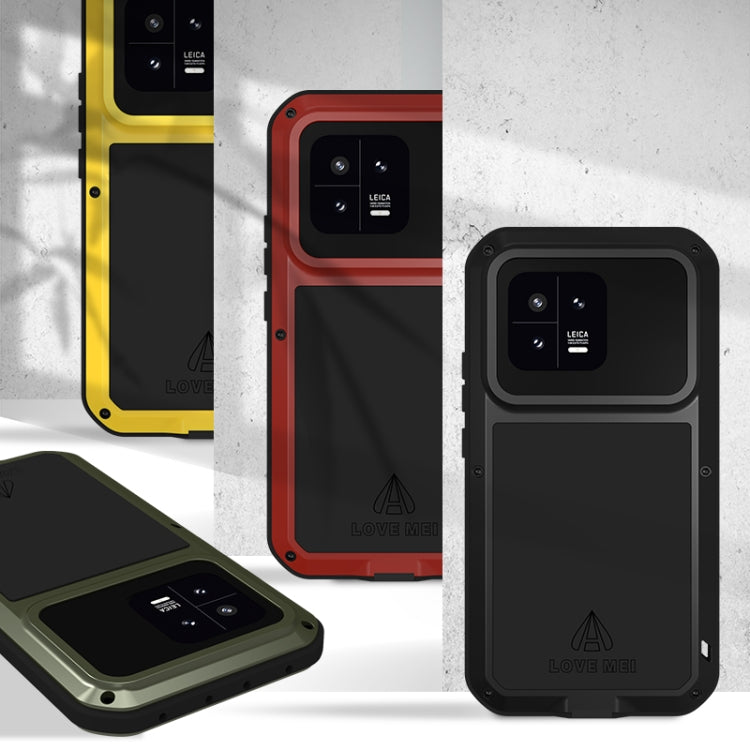 For Xiaomi 13 LOVE MEI Metal Shockproof Life Water-resistant Dustproof Phone Case(Black)