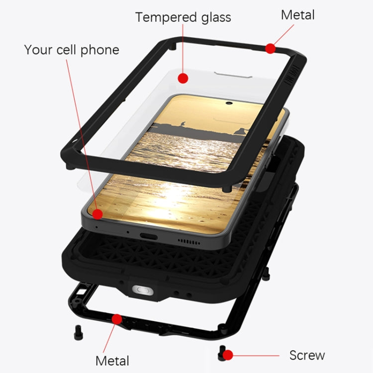 For Xiaomi 13 LOVE MEI Metal Shockproof Life Water-resistant Dustproof Phone Case(Black)