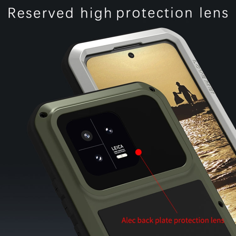 For Xiaomi 13 LOVE MEI Metal Shockproof Life Water-resistant Dustproof Phone Case(Yellow)