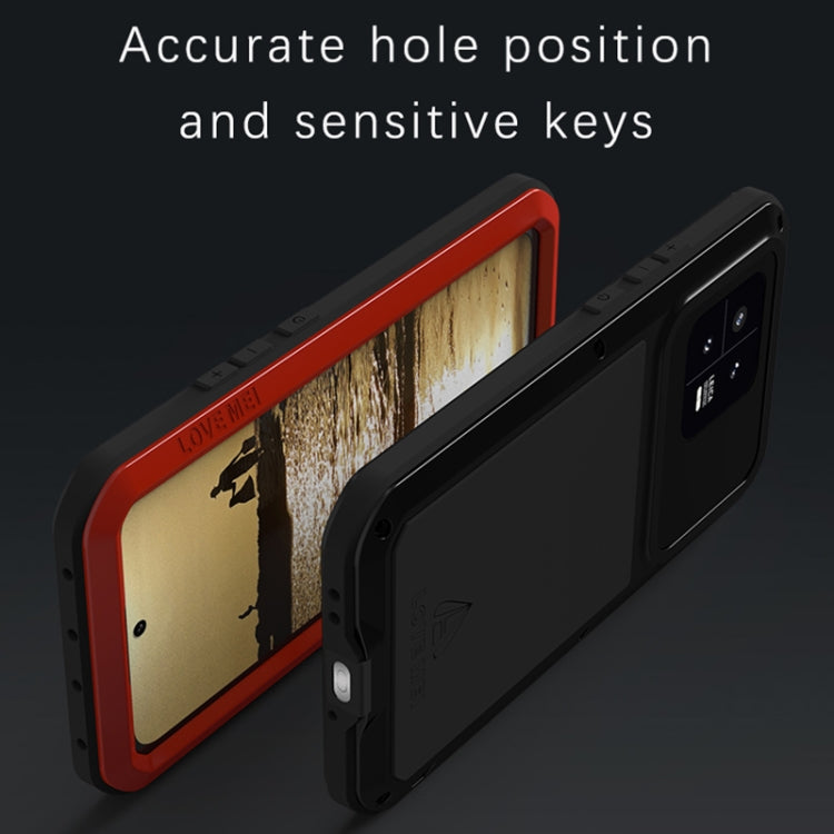 For Xiaomi 13 LOVE MEI Metal Shockproof Life Water-resistant Dustproof Phone Case(Red)