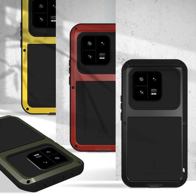For Xiaomi 13 Pro LOVE MEI Metal Shockproof Life Water-resistant Dustproof Phone Case(Black)