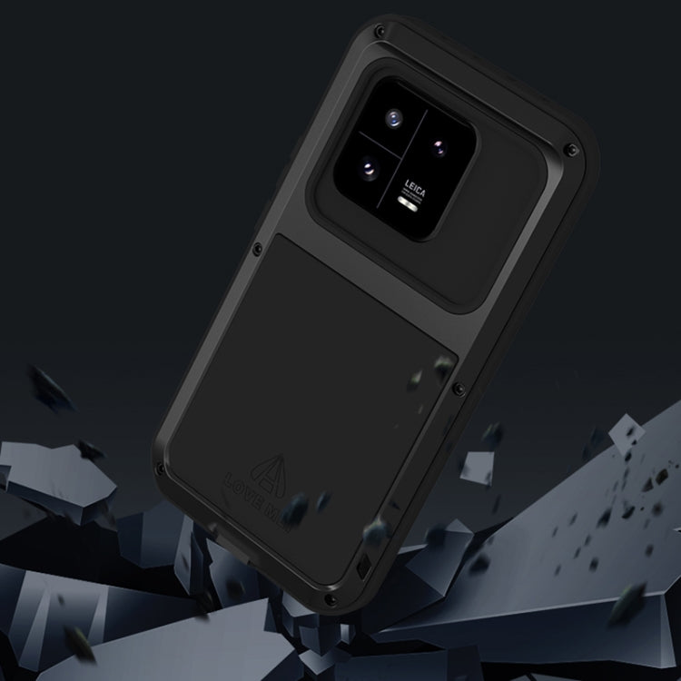 For Xiaomi 13 Pro LOVE MEI Metal Shockproof Life Water-resistant Dustproof Phone Case(Black)