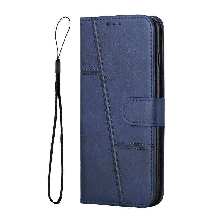 For Tecno Spark Go 2023 Stitching Calf Texture Buckle Leather Phone Case(Blue)
