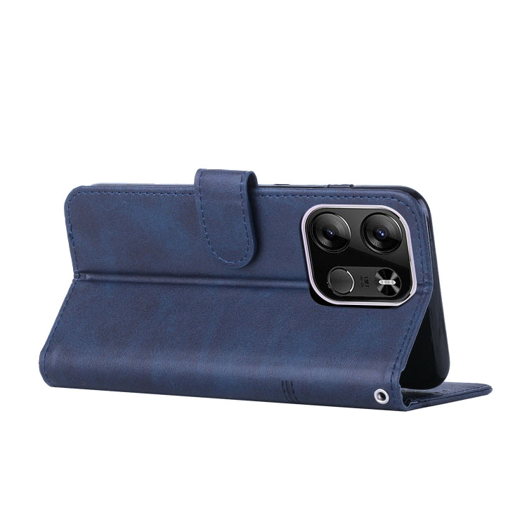 For Tecno Spark Go 2023 Stitching Calf Texture Buckle Leather Phone Case(Blue)