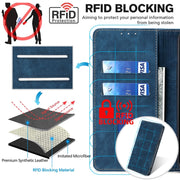 For Honor X8A RFID Anti-theft Brush Magnetic Leather Phone Case(Blue)