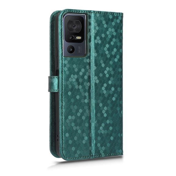 For TCL 40 SE Honeycomb Dot Texture Leather Phone Case(Green)