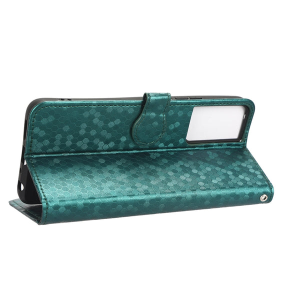 For TCL 40 SE Honeycomb Dot Texture Leather Phone Case(Green)