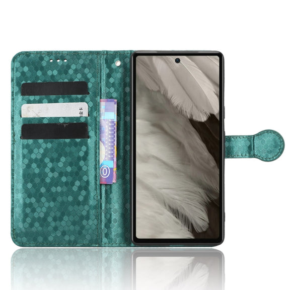 For Google Pixel 7a Honeycomb Dot Texture Leather Phone Case(Green)