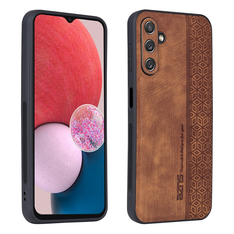 For Samsung Galaxy A24 4G AZNS 3D Embossed Skin Feel Phone Case(Brown)