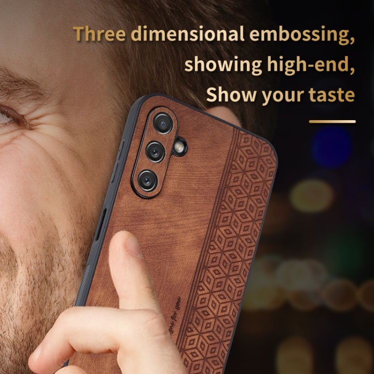 For Samsung Galaxy A24 4G AZNS 3D Embossed Skin Feel Phone Case(Black)