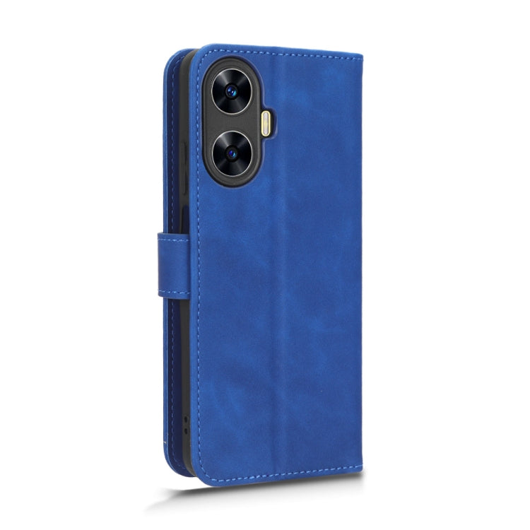 For Realme C55 Skin Feel Magnetic Flip Leather Phone Case(Blue)