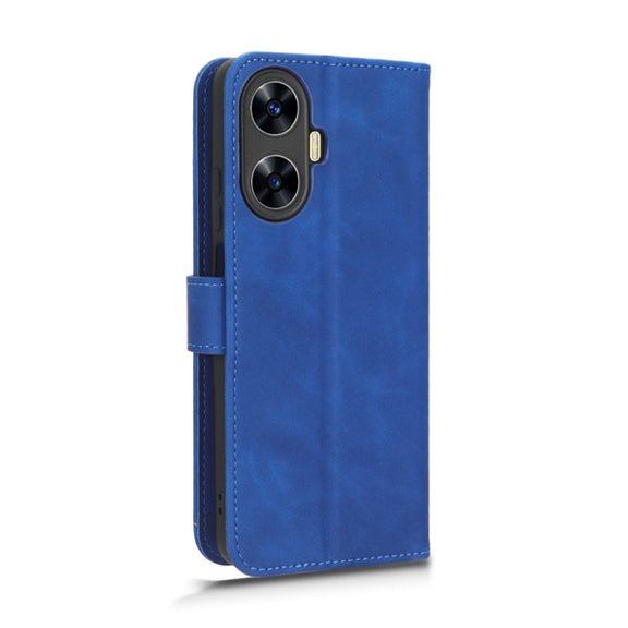 For Realme C55 Skin Feel Magnetic Flip Leather Phone Case(Blue)