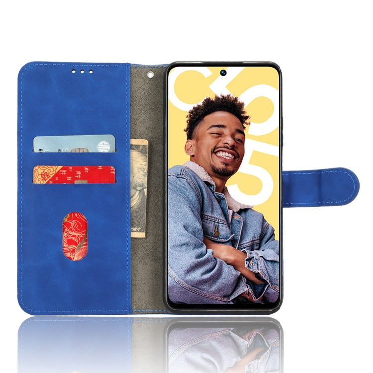 For Realme C55 Skin Feel Magnetic Flip Leather Phone Case(Blue)