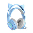 T25 RGB Stereo Cat Ear Bluetooth Wireless Headphones with Detachable Microphone(Blue) - Headset & Headphone by PMC TechLife | Online Shopping South Africa | PMC TechLife