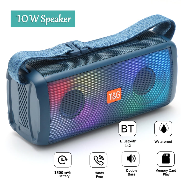 T&G TG345 Portable Outdoor Color LED Wireless Bluetooth Speaker(Blue)