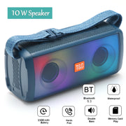 T&G TG345 Portable Outdoor Color LED Wireless Bluetooth Speaker(Blue)