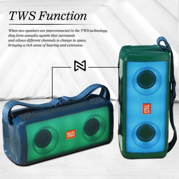 T&G TG345 Portable Outdoor Color LED Wireless Bluetooth Speaker(Blue)