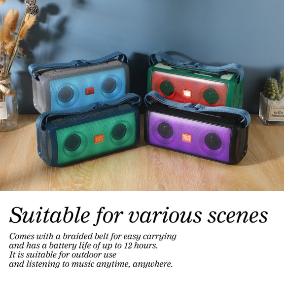T&G TG345 Portable Outdoor Color LED Wireless Bluetooth Speaker(Blue)
