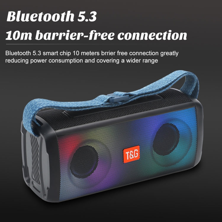 T&G TG345 Portable Outdoor Color LED Wireless Bluetooth Speaker(Blue)
