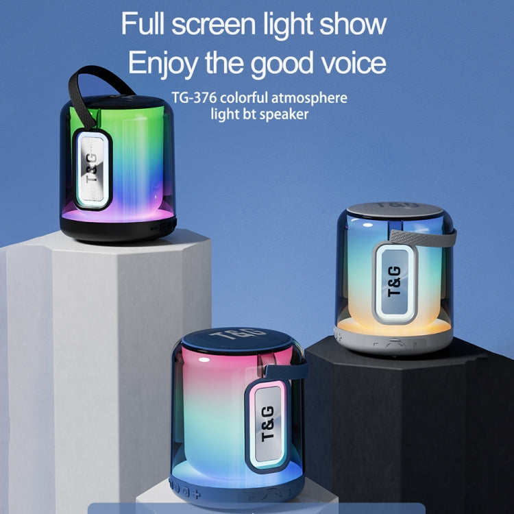 T&G TG376 360 Degree Full Screen LED Light RGB Multicolor Wireless Bluetooth Speaker Subwoofer(Blue)