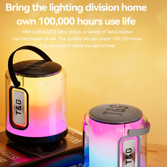 T&G TG376 360 Degree Full Screen LED Light RGB Multicolor Wireless Bluetooth Speaker Subwoofer(Blue)