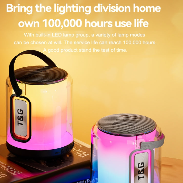 T&G TG376 360 Degree Full Screen LED Light RGB Multicolor Wireless Bluetooth Speaker Subwoofer(Blue)