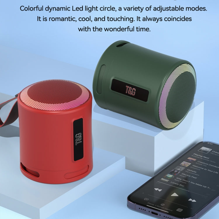 T&G TG373 Outdoor Portable LED Light RGB Multicolor Wireless Bluetooth Speaker Subwoofer(Red)