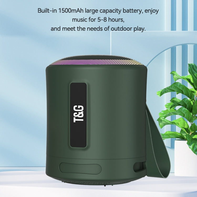 T&G TG373 Outdoor Portable LED Light RGB Multicolor Wireless Bluetooth Speaker Subwoofer(Green)
