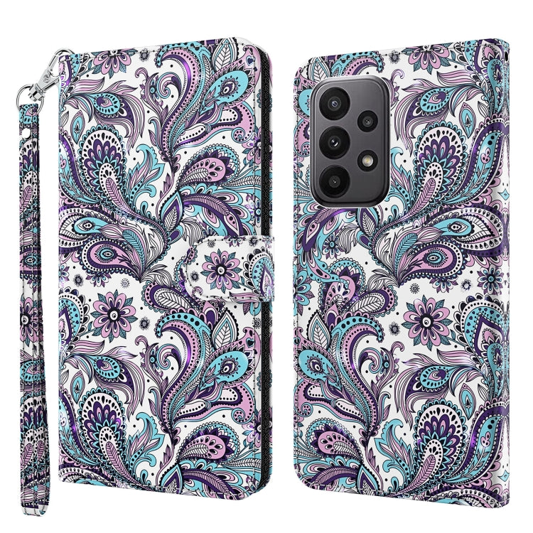 For Samsung Galaxy A24 3D Painting Pattern TPU + PU Leather Phone Case(Swirl Pattern)