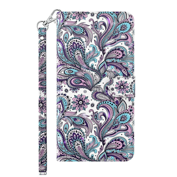 For Samsung Galaxy A24 3D Painting Pattern TPU + PU Leather Phone Case(Swirl Pattern)