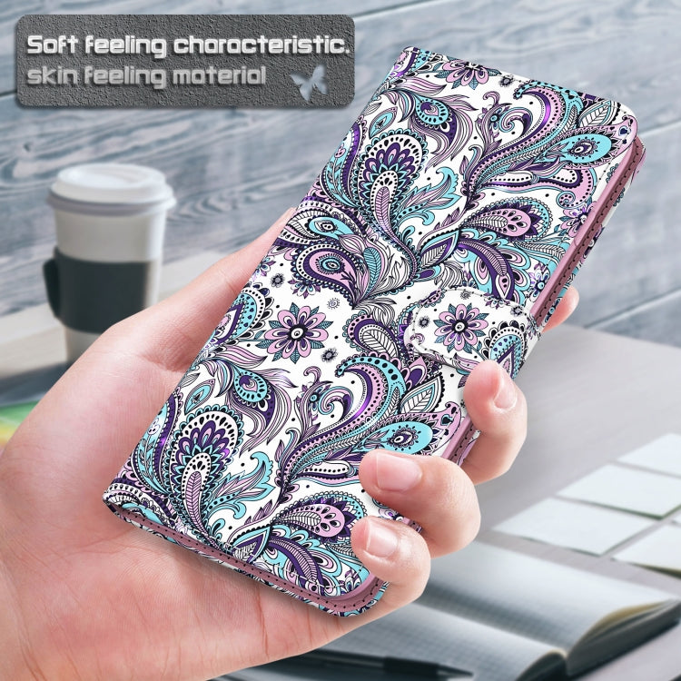 For Samsung Galaxy A24 3D Painting Pattern TPU + PU Leather Phone Case(Swirl Pattern)