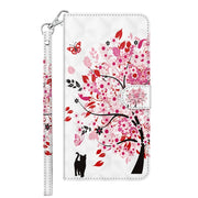 For Samsung Galaxy A34 5G 3D Painting Pattern TPU + PU Leather Phone Case(Cat Under The Tree)