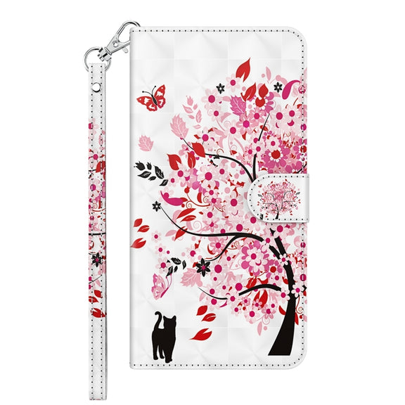 For Samsung Galaxy A34 5G 3D Painting Pattern TPU + PU Leather Phone Case(Cat Under The Tree)