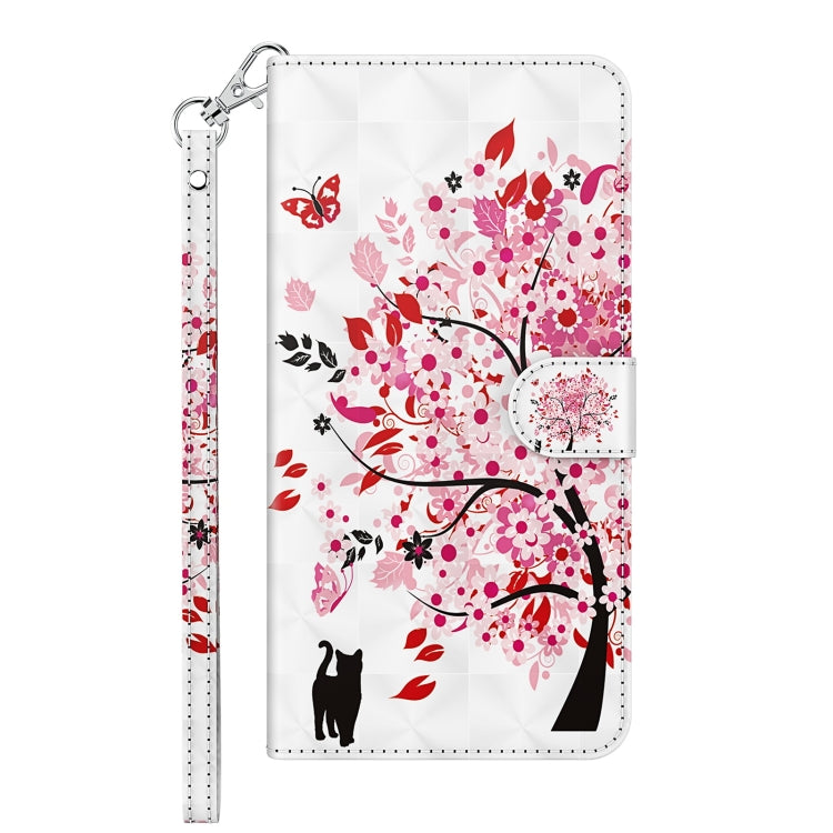 For Samsung Galaxy A34 5G 3D Painting Pattern TPU + PU Leather Phone Case(Cat Under The Tree)
