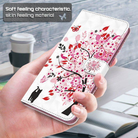 For Samsung Galaxy A34 5G 3D Painting Pattern TPU + PU Leather Phone Case(Cat Under The Tree)