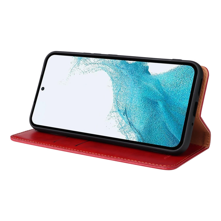 For Samsung Galaxy A54 5G Fierre Shann PU Genuine Leather Texture Leather Phone Case(Red)