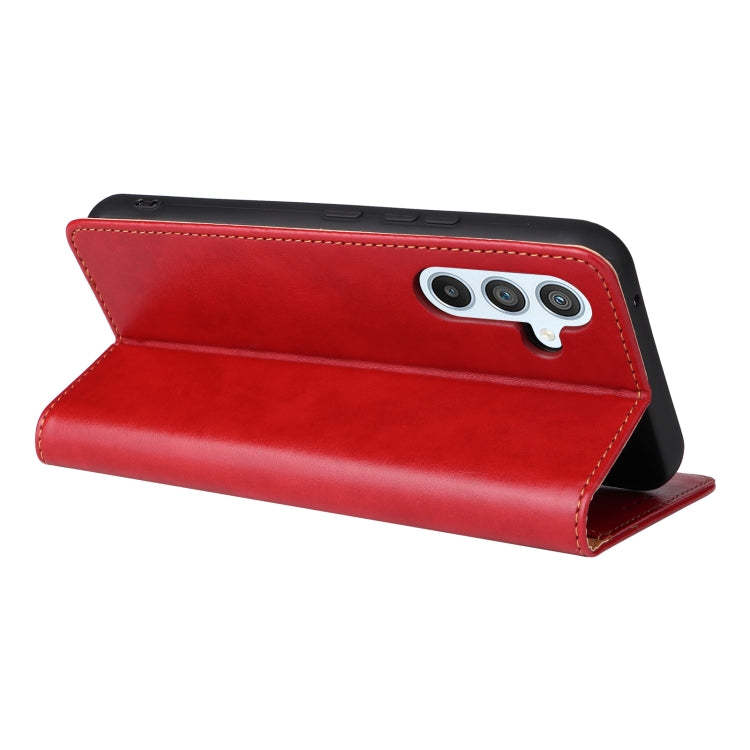 For Samsung Galaxy A54 5G Fierre Shann PU Genuine Leather Texture Leather Phone Case(Red)
