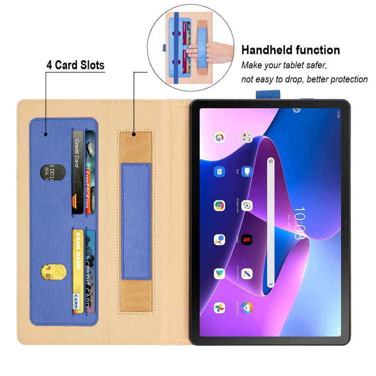 For Lenovo Tab P11 Pro Gen2 11.2 2022 TB132/138 Embossed Front Stand Leather Smart Tablet Case(Blue)