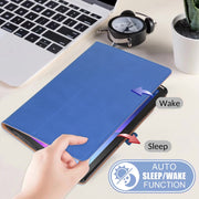 For Lenovo Tab P11 Pro Gen2 11.2 2022 TB132/138 Embossed Front Stand Leather Smart Tablet Case(Blue)