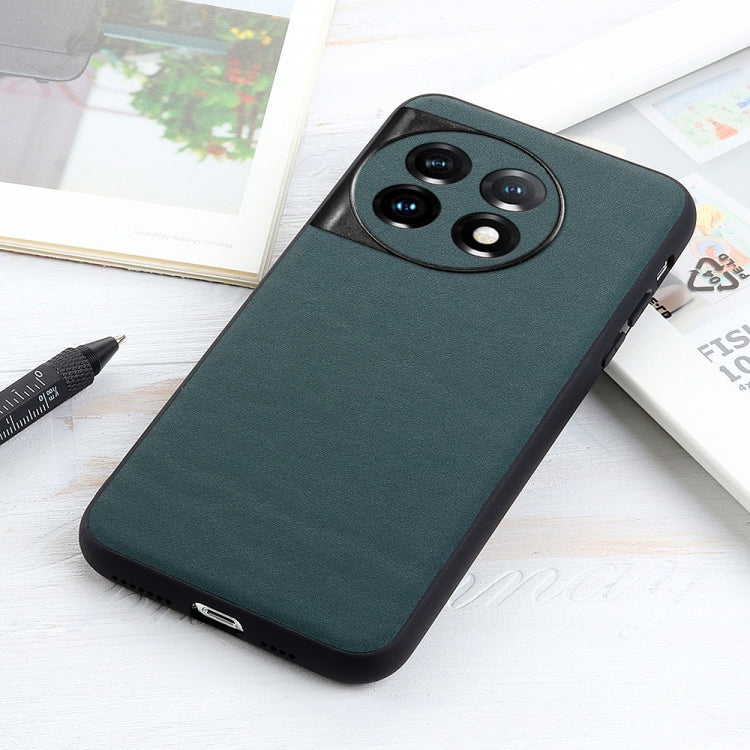 For OnePlus Ace 2 / 11R Lambskin Texture Genuine Leather Phone Case(Green)