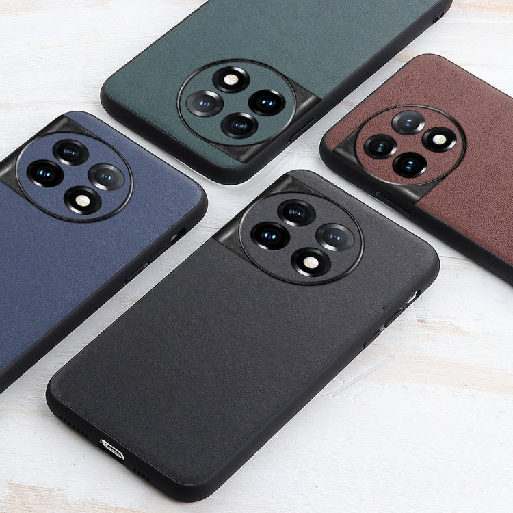 For OnePlus Ace 2 / 11R Lambskin Texture Genuine Leather Phone Case(Green)