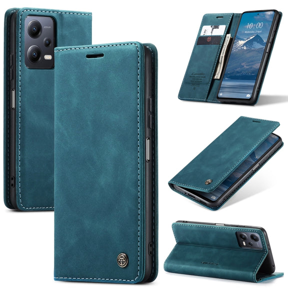 For Xiaomi Redmi Note 12 5G / Poco X5 CaseMe 013 Multifunctional Horizontal Flip Leather Phone Case(Blue)