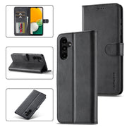 For Samsung Galaxy A24 4G / 5G LC.IMEEKE Calf Texture Leather Phone Case(Black)