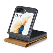 For Samsung Galaxy Z Flip5 5G LC.IMEEKE Calf Texture Leather Phone Case(Brown)